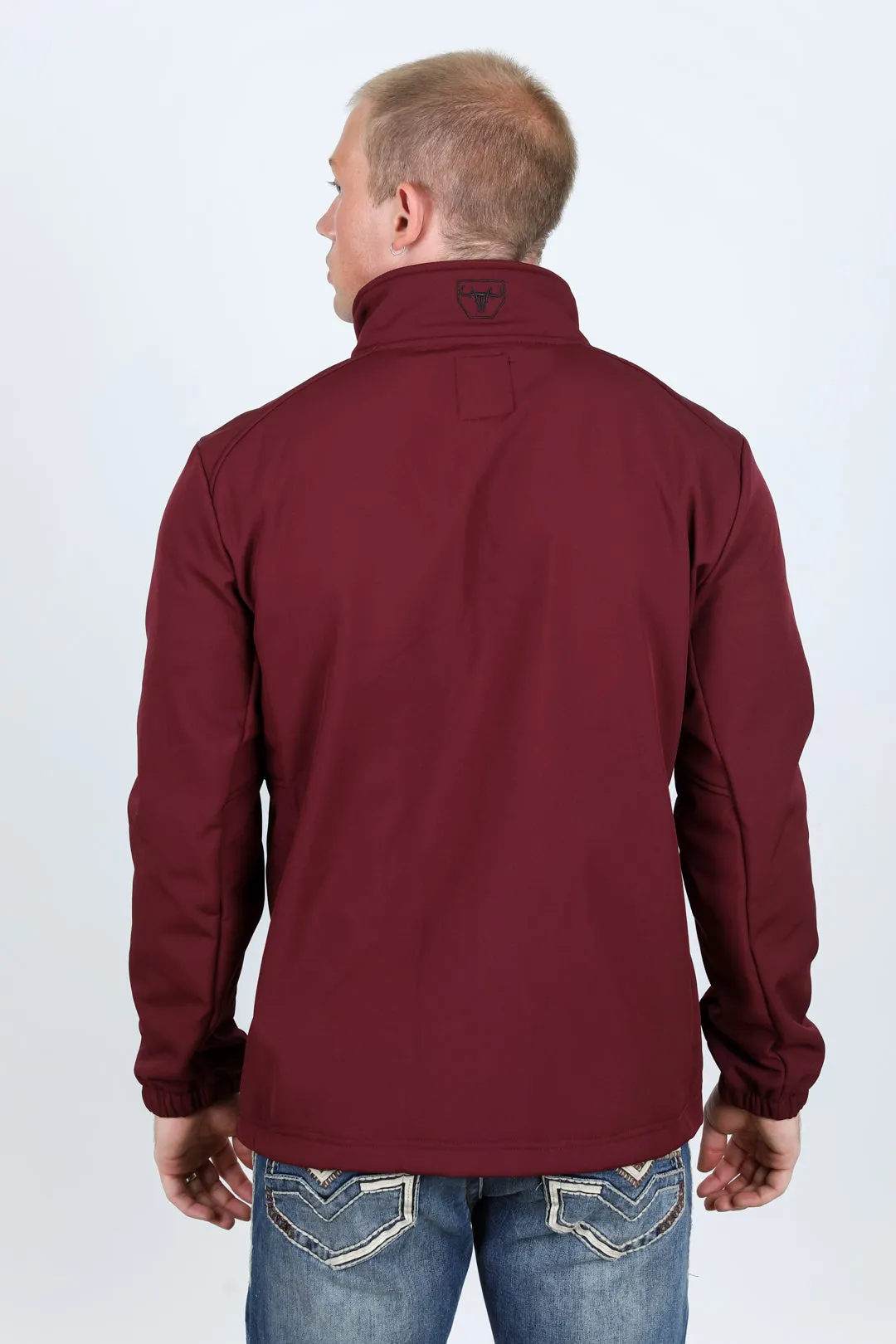 Mens Aztec Softshell Water-Resistant Jacket - Burgundy