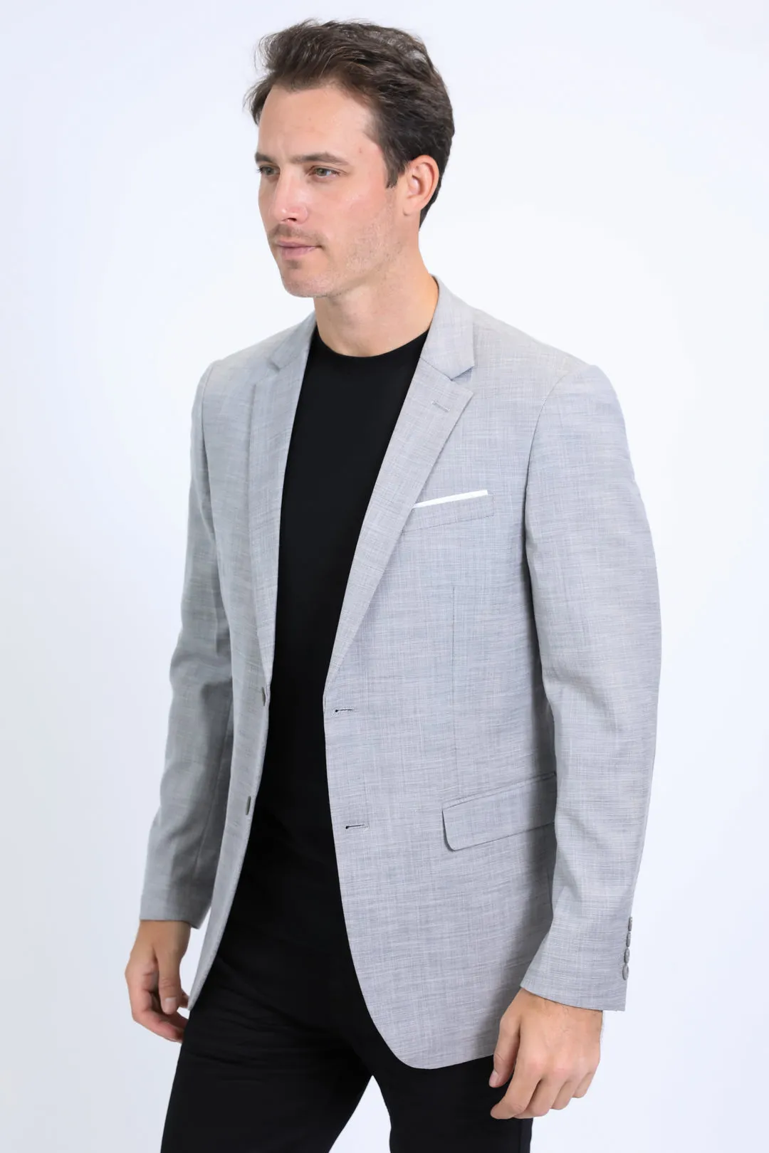 Mens Modern Fit Stretch Date Night Grey Blazer