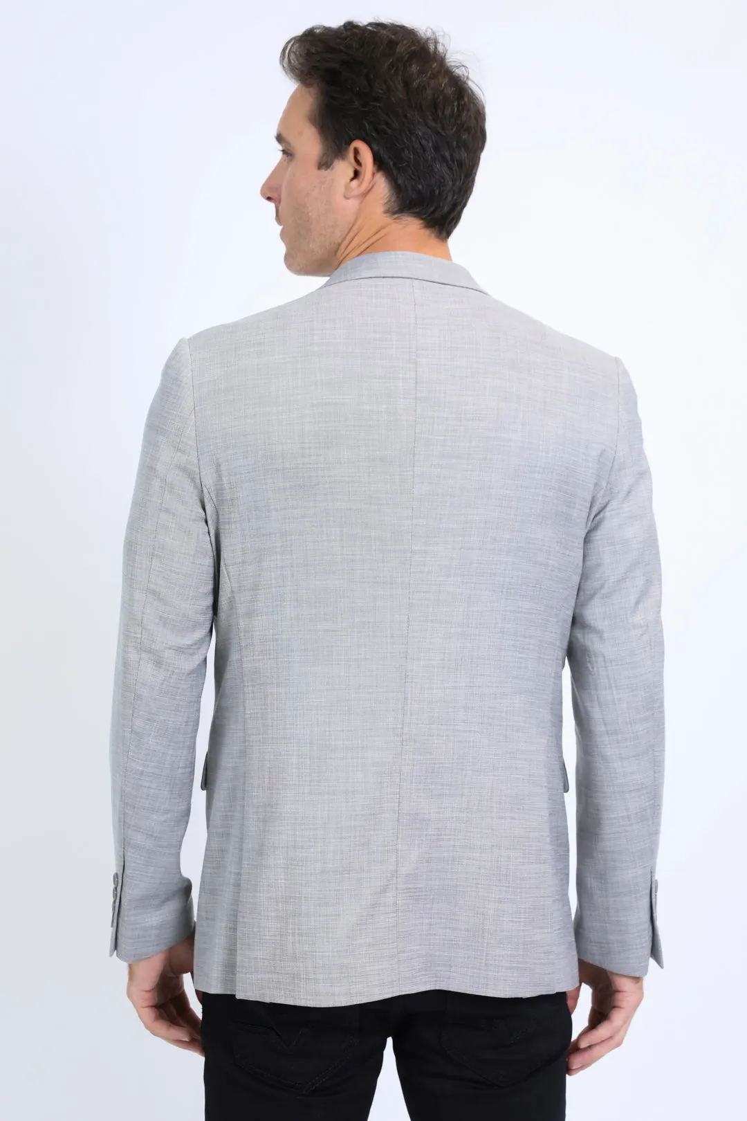 Mens Modern Fit Stretch Date Night Grey Blazer