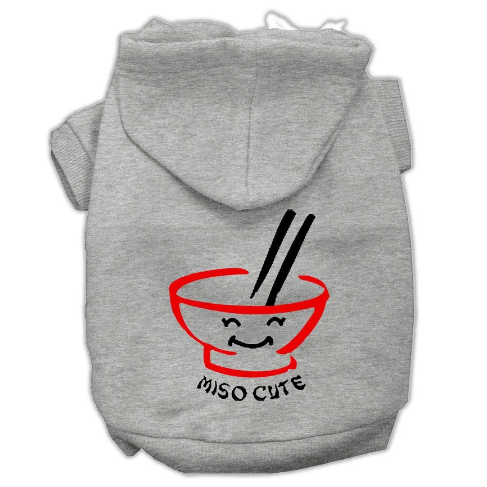 Miso Cute Screen Print Pet Hoodies Grey Size Xxl (18)