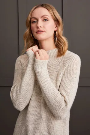 Mock Neck Heathered Knit Sweater