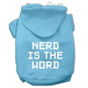 Nerd Is The Word Screen Print Pet Hoodies Baby Blue Size L (14)