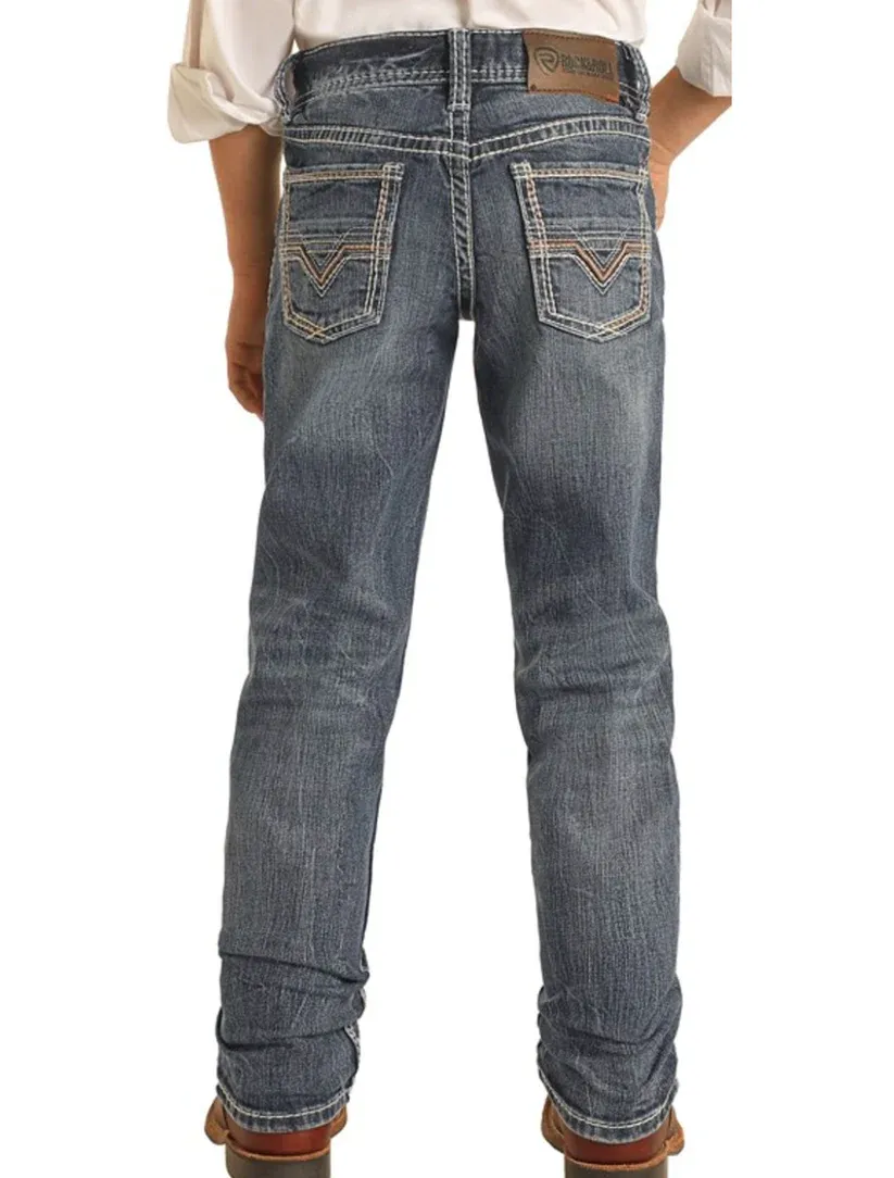 Panhandle Slim Men's Rock & Roll Denim Slim Fit Stretch Revolver Straight Leg Jeans