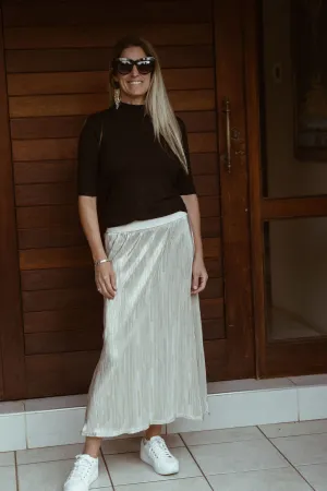 Pearl pleated skirt