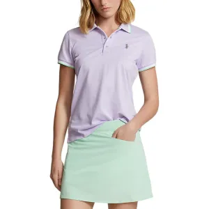 RLX Ralph Lauren Women's Tour Pique Golf Polo Shirt - Flower Purple/Athens Green/White