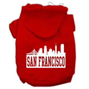 San Francisco Skyline Screen Print Pet Hoodies Red Size Med (12)