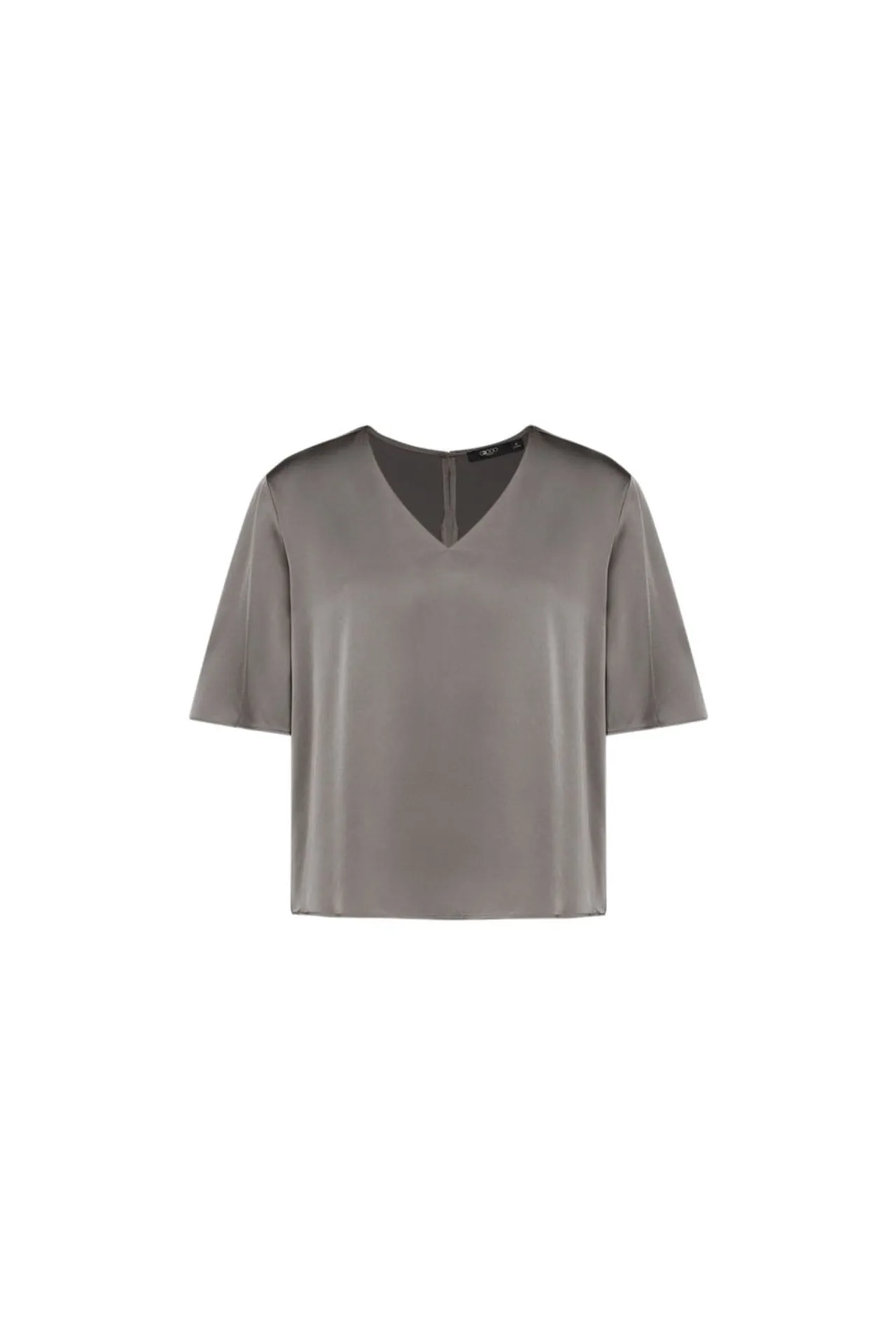 Satin Basic V-Neck Top