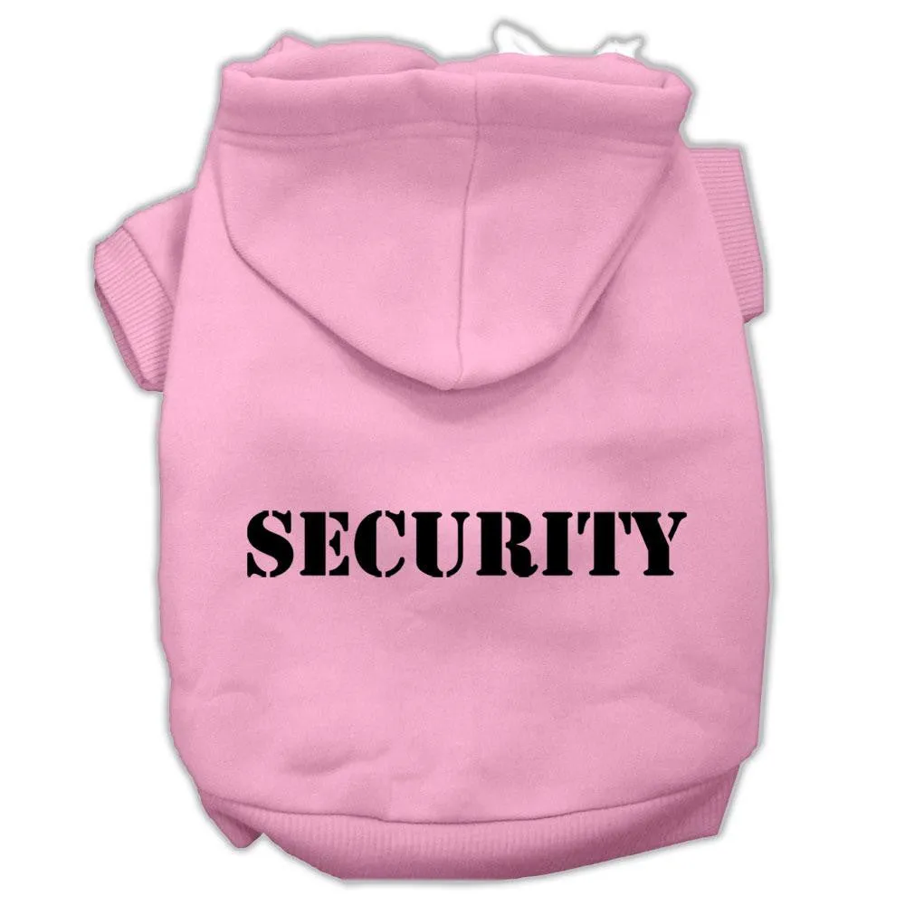 Security Screen Print Pet Hoodies Light Pink Size w- Black Size text XXXL (20)