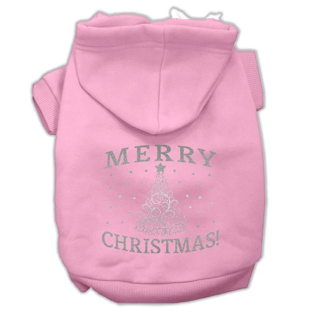 Shimmer Christmas Tree Pet Hoodies Light Pink Size Med (12)