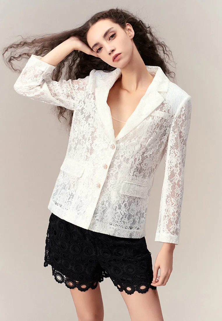 Single-breasted Lace Jacket