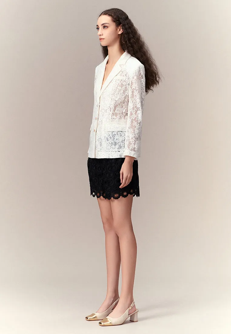 Single-breasted Lace Jacket