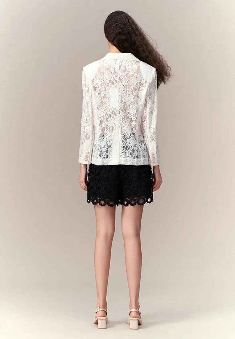 Single-breasted Lace Jacket