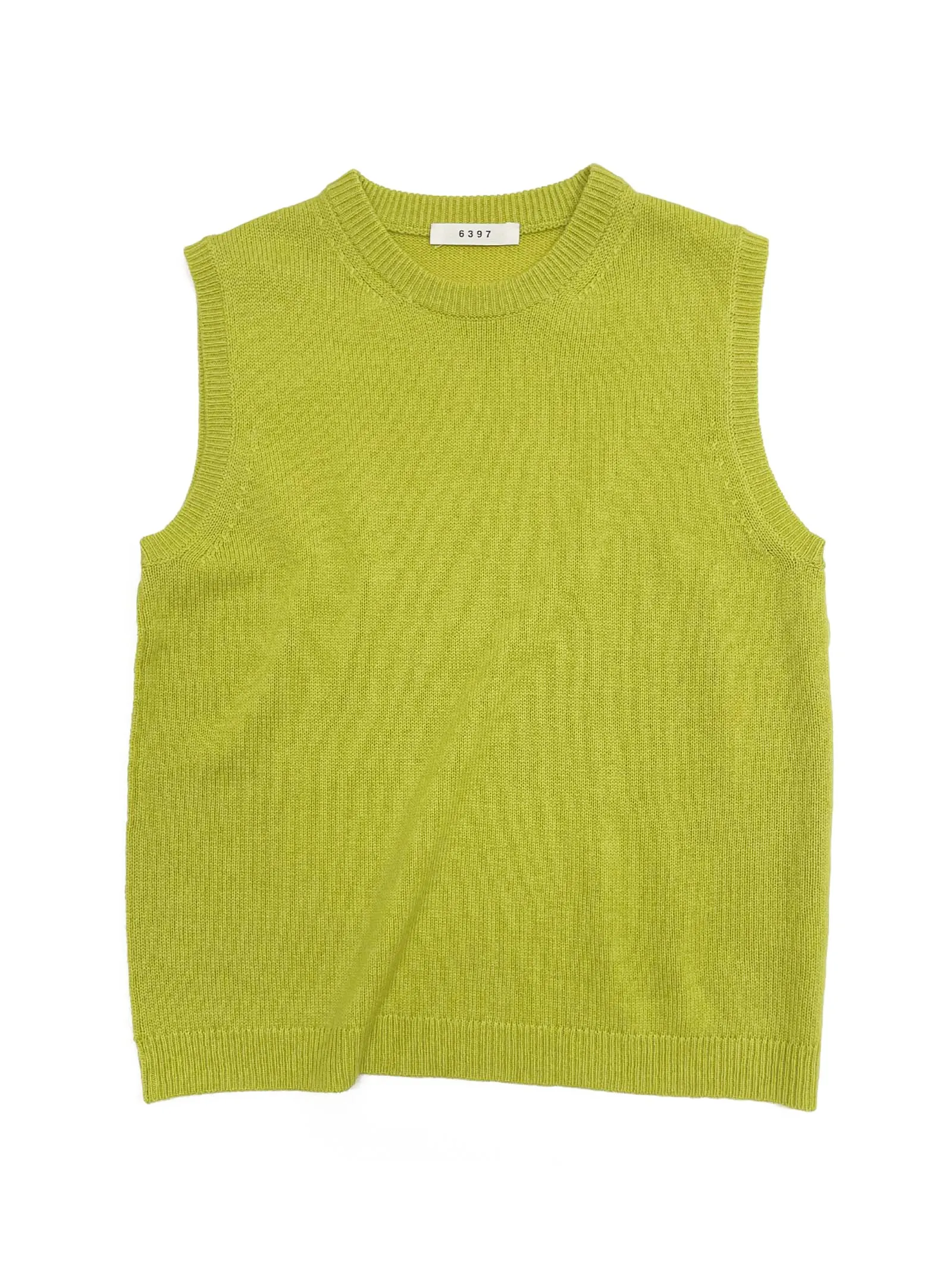 Sleeveless Crew in Lime