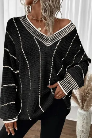 So Friendly Black Woven Sweater