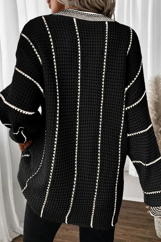 So Friendly Black Woven Sweater