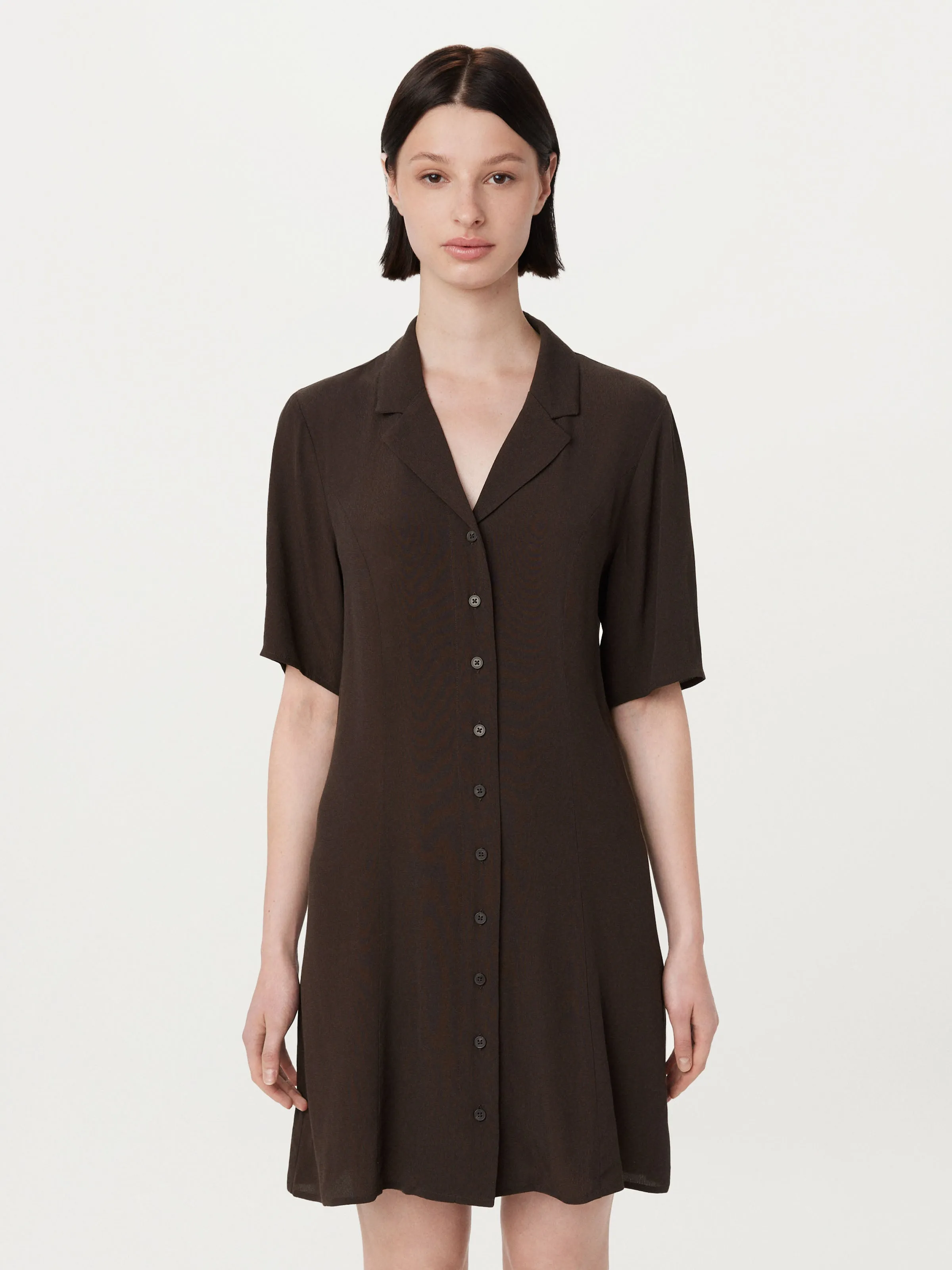 The Camp Collar Dress in Dark Chocolate