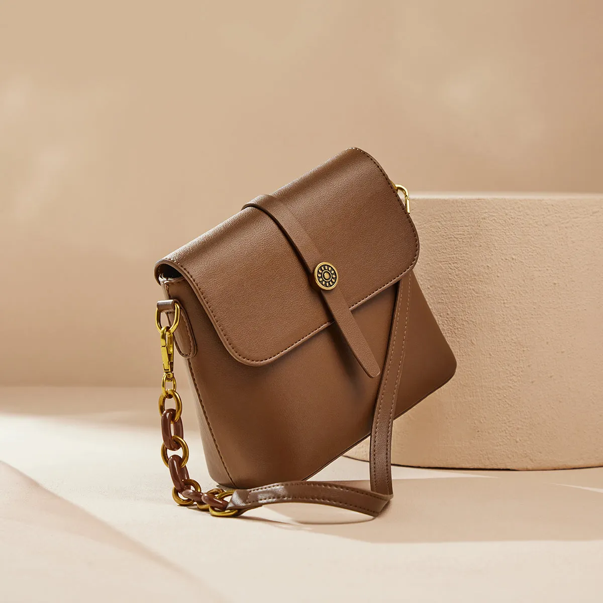 Timeless Flap Leather Shoulder Bag