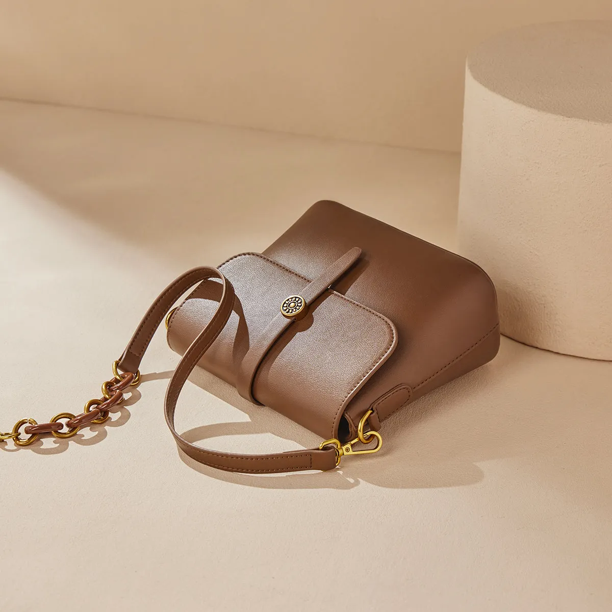 Timeless Flap Leather Shoulder Bag