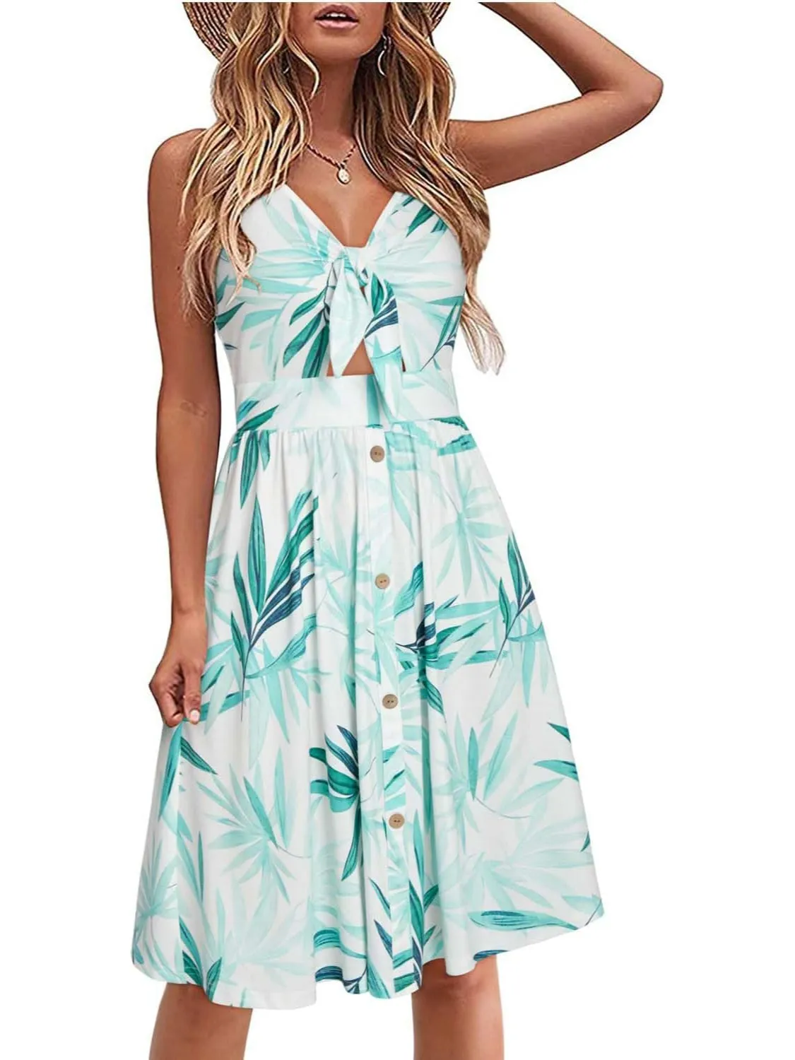 Tropical Print Summer Dress