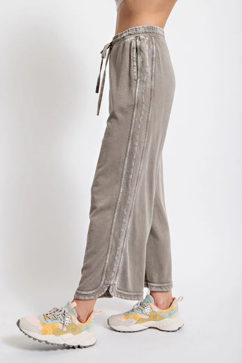 Washed Wide Leg Pants by Easel - Mocha