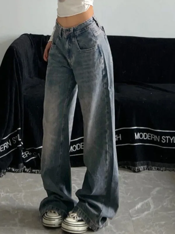 Wenkouban Vintage distressed boyfriend jeans with a wash effect