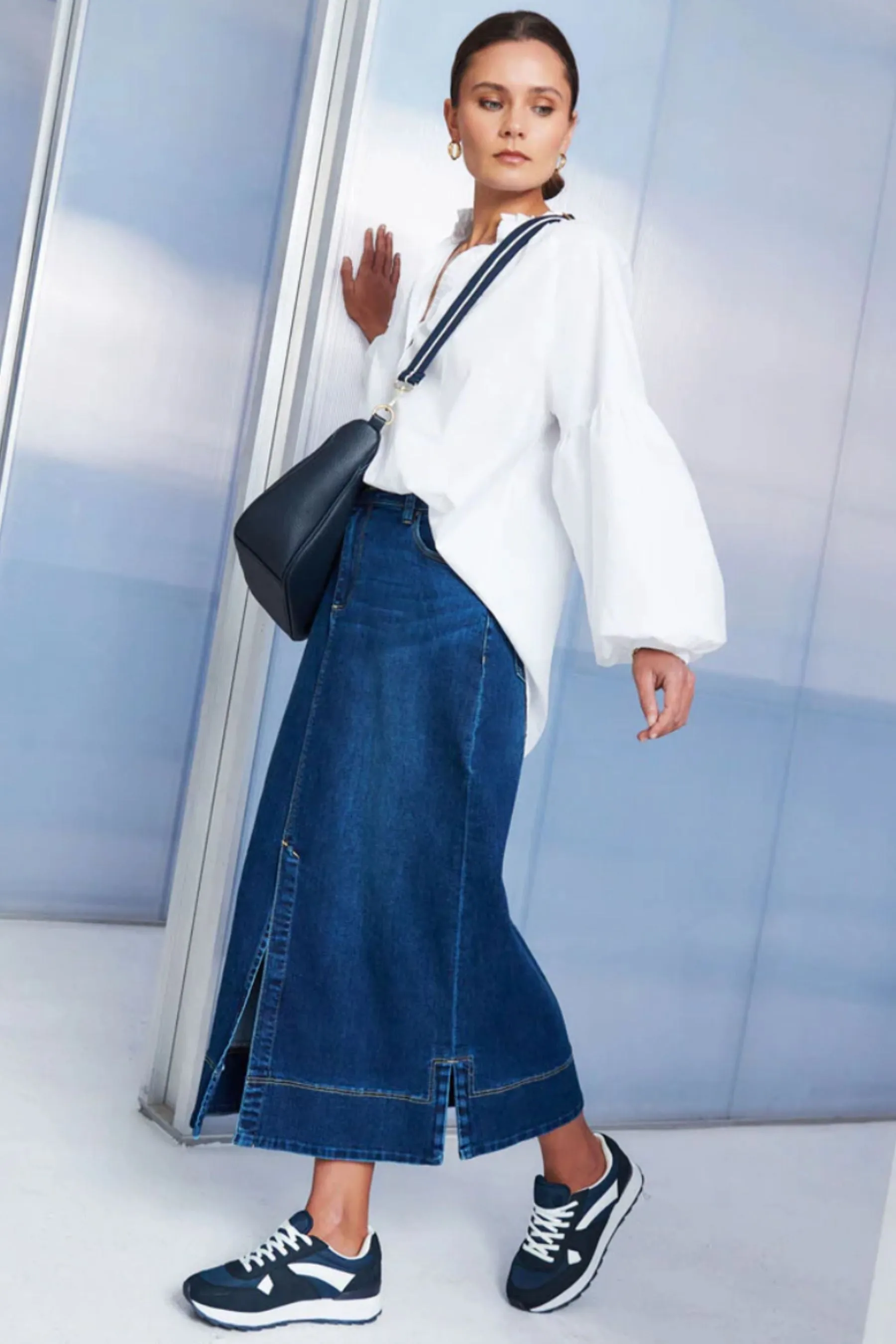 Whitney Washed Denim Skirt