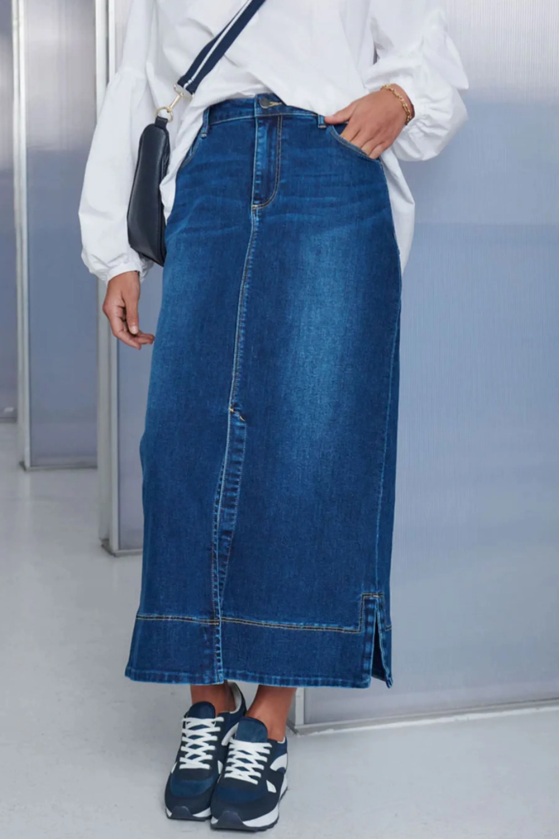 Whitney Washed Denim Skirt